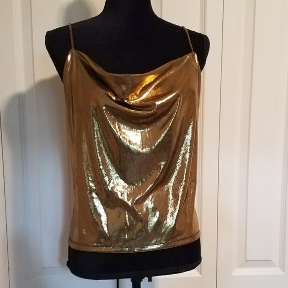 gold spaghetti strap top